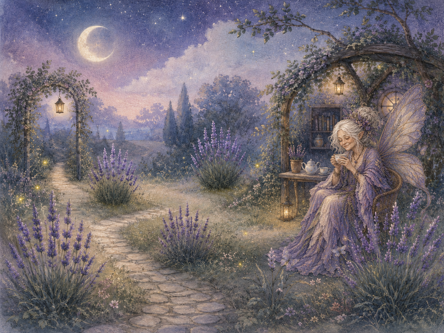 Elowen’s moonlit lavender garden