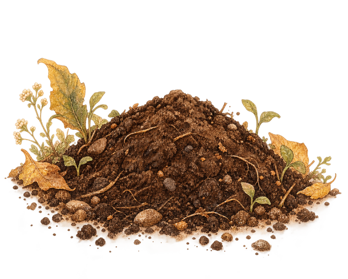 Small mound of soil
