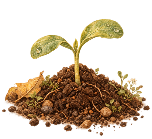 Tiny sunflower sprout